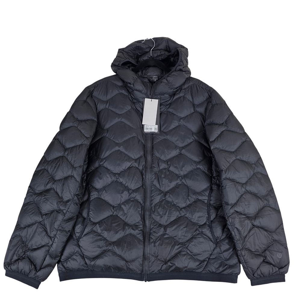 Lululemon Featherweight Down Quilted Hooded Jacket Black XL LM4AVAS 900-Fill NEW